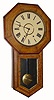 C.1880, New Haven Clock Co., 8-day time/strike walnut and inlay long drop school clock.