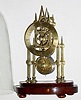 C.1860, English, Mini 1-Fusee Skeleton  clock in good original condition, except for the dome which is cracked and has a chunk out of the right side (really just a duct cover at this point).