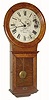 C.1904, Chelsea Clock Co., "No. 1 Pendulum" 8-day oak wall timepiece in generally good refinished condition.