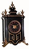 C.1880, French, Black Marble & Bronze  mantel clock, with bronze mounts and finials, and in very good original condition. 