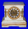 C.1892, Ansonia Clock Co., "Alhambra", 8-day time/strike marble mantel clock.
