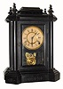 C.1885, E. Ingraham Co., "Domino", 8-day time/strike mantel clock.