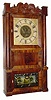 C.1840, Silas B. Terry, Plymouth, Conn., 8-day time/strike column and carved splat shelf clock.