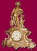 C.1860, Waterbury Clock Co.,  with Nicholas Mueller spelter case, pattern #99, boy with net and fish, with restorations (the case sprayed gold).