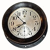 C.1940, Seth Thomas, Brass Ward Room clock, with large second bit in lieu of numeral 6. 