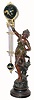 C.1890. French, Patinated Spelter Mystery Swing clock, in good restored condition.