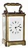 C.1900, French, Brass Cased Carriage Clock, time, strike & repeat, in a cute small case and in very good condition,