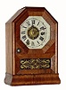 C.1866, Seth Thomas Clock Co., Plymouth Hollow, Conn., "Octagon Top" 30-hour time/alarm rosewood veneer cottage clock in fair to good condition. 