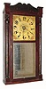 C.1833, Marsh, Gilbert & Co., Farmington, Conn., 30-hour time/strike/alarm wood movement half column & splat shelf clock in good condition. 