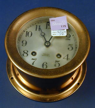 A BRASS CASED SHIPS BELL CLOCK Labeled Chelsea, England. — Antique Clocks Price Guide