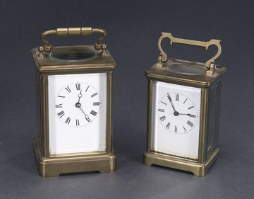 TWO ENGLISH BRASS CARRIAGE CLOCKS, 19th century. — Antique Clocks Price Guide