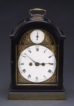AN ENGLISH BRASS-MOUNTED EBONIZED WOOD BRACKET CLOCK, 19th century, movement engraved 'J. BARWISE/ St. Martin's Lane/ LONDON'. — Antique Clocks Price Guide