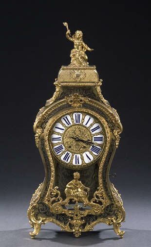 A LOUIS XV 'BOULLE' STYLE MANTEL CLOCK, late 19th century. — Antique Clocks Price Guide