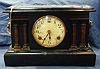 A 19TH C. MANTLE CLOCK.