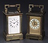 TWO ENGLISH BRASS CARRIAGE CLOCKS, 19th century.