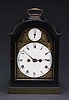 AN ENGLISH BRASS-MOUNTED EBONIZED WOOD BRACKET CLOCK, 19th century, movement engraved 'J. BARWISE/ St. Martin's Lane/ LONDON'.