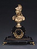 VICTORIAN GILT METAL AND SLATE MANTEL CLOCK, late 19th century.