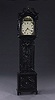 A JACOBEAN REVIVAL CARVED AND EBONISED WALNUT LONGCASE CLOCK, 19th century.