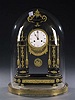 A LOUIS XVI ORMULU AND SLATE MANTEL CLOCK WITH GLASS DOME, circa 1800.