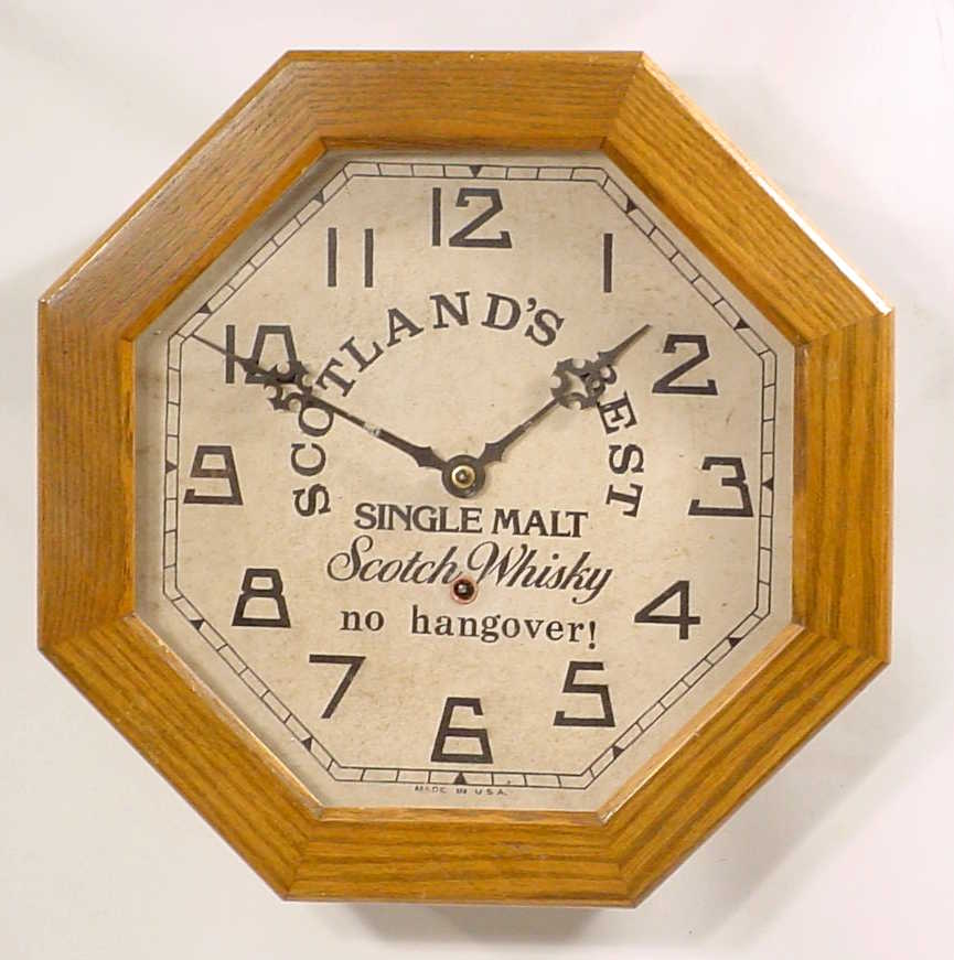 New Haven "Scotland's Best Scotch Whiskey - No Hangover" — Antique Clocks Price Guide