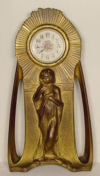 Bronze Art Nouveau table clock — Antique Clocks Price Guide