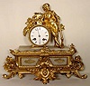 Ormolu and marble table clock