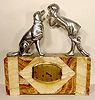 French marble and nickelled metal figural clock