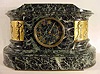 Heavy green variegated marble table clock