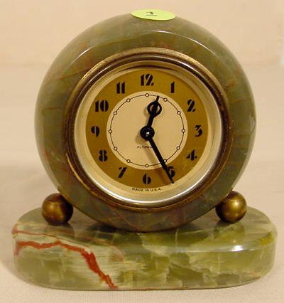 Plymouth Deco onyx desk clock, time only. — Antique Clocks Price Guide