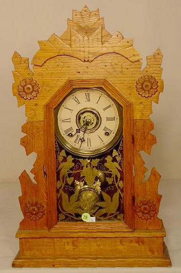Gilbert oak parlor clock: — Antique Clocks Price Guide
