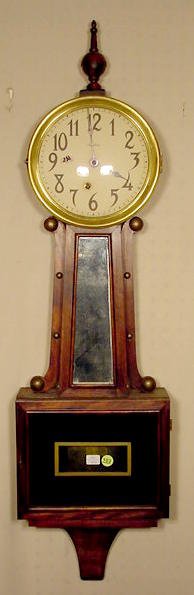 Ingraham time only banjo clock: — Antique Clocks Price Guide