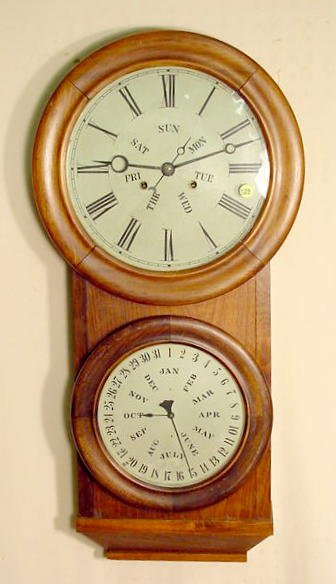 L.F. &amp; W.W. Carter B.B. Lewis calendar clock: — Antique Clocks Price Guide
