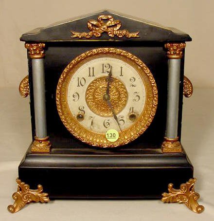 Ingraham black mantle clock. — Antique Clocks Price Guide