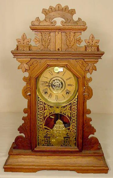 Ingraham walnut kitchen clock with alarm: — Antique Clocks Price Guide