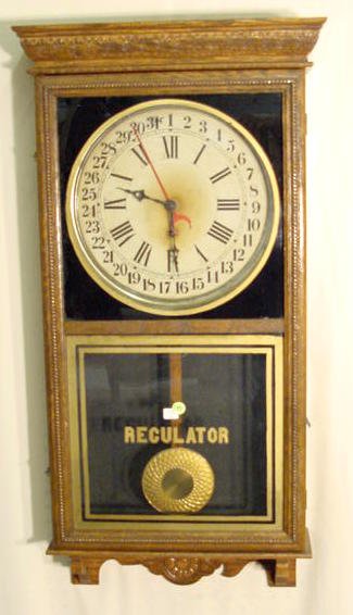 Sessions regulator H with calendar: — Antique Clocks Price Guide
