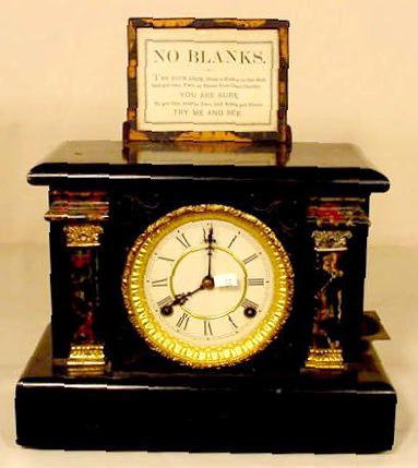 Gambling mantle clock: — Antique Clocks Price Guide