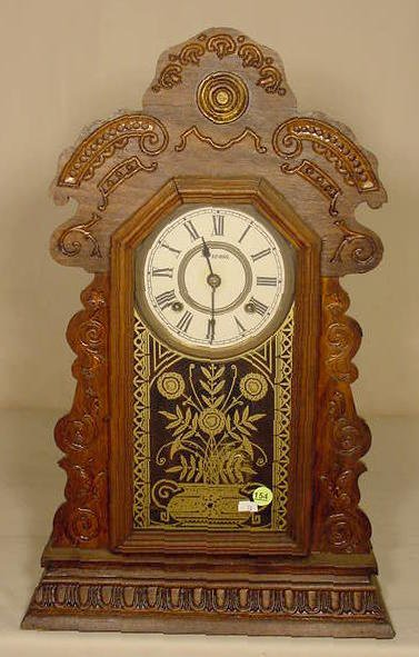 Ansonia pine case parlor clock. — Antique Clocks Price Guide
