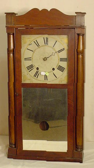 Early wooden works 1/2 column shelf clock. — Antique Clocks Price Guide