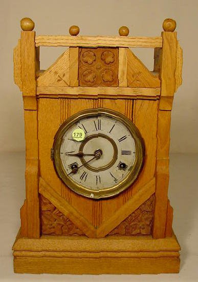 Oak shelf clock: time &amp; strike. — Antique Clocks Price Guide