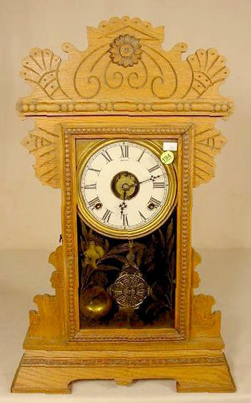 Gilbert oak kitchen clock with alarm. — Antique Clocks Price Guide