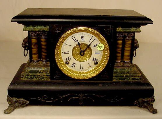 Sessions 1/2 column mantle clock: original finish. — Antique Clocks Price Guide
