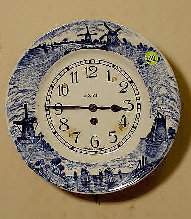 Junghans Germany porcelain plate clock. — Antique Clocks Price Guide