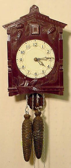 Majak U.S.S.R. cuckoo clock: 2 weight; plastic front. — Antique Clocks Price Guide