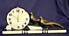 Deco onyx & metal statue clock: time only. 