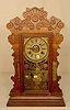 Waterbury parlor clock with alarm, barometer & thermometer: 
