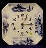 Gustav Becker Delft decorated plate clock: 