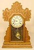 Oak kitchen clock: time & strike.