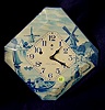 Dutch scenic metal plate hanging clock: 