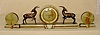 3 Piece onyx & bronzed deco figural clock set: