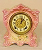Gilbert No. 413 Wild Rose decorated china case clock: